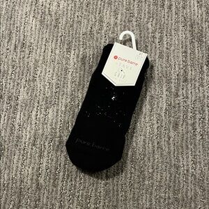 Pure Barre Black Grip Athletic Socks